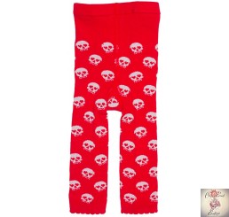 Sourpuss baby red/white skull leggings
