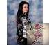 Model wearing floaty skull scarf