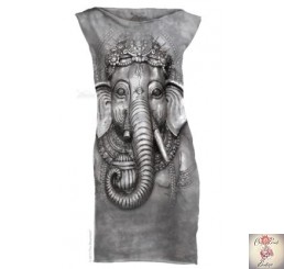 Ganesh Silver-Grey hand-made mini-dress by The Mountain